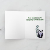 Carte de remerciements de partie d'ours panda (Intérieur)