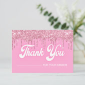 Carte de remerciements de parties scintillant à go (Debout devant)