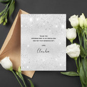 Carte de remerciements de parties scintillant arge