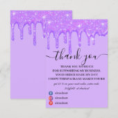 Carte de remerciements de Parties scintillant pour (Devant / Derrière)