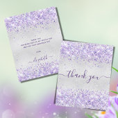 Carte de remerciements de parties scintillant viol