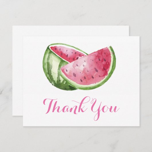 Carte de remerciements de pastèque (Devant / Derrière)