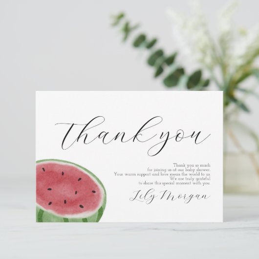 Carte de remerciements de pastèque (Debout devant)