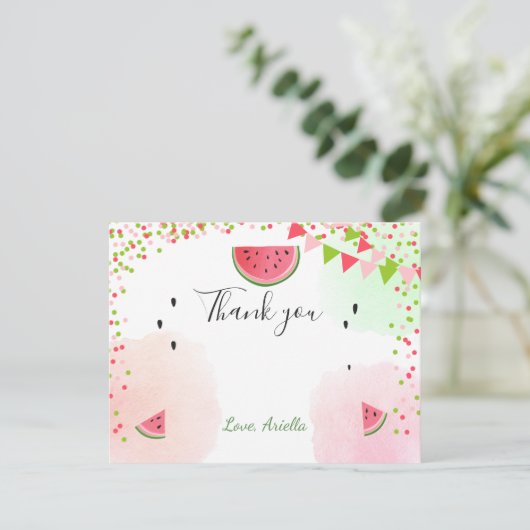 Carte de remerciements de pastèque Un dans un melo (Debout devant)