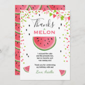 Carte de remerciements de pastèque Un dans un melo (Devant / Derrière)