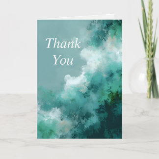 Carte de remerciements de peinture Abstraite verte