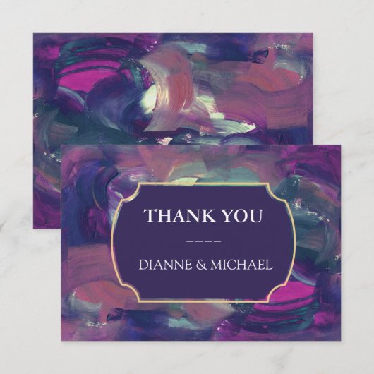 Carte de remerciements de peinture acrylique en gr (Devant / Derrière)