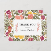 Carte de remerciements de peinture en fleurs botan (Devant / Derrière)