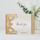 Carte de remerciements de perles blanches ornées d (Debout devant)