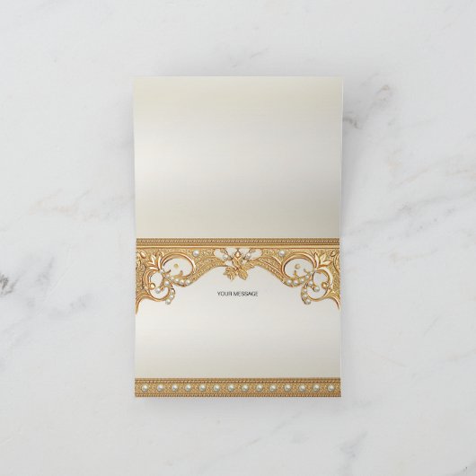 Carte de remerciements de perles blanches ornées d (Intérieur)