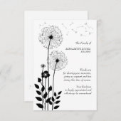 Carte de remerciements de perte de fleurs sauvages (Devant / Derrière)