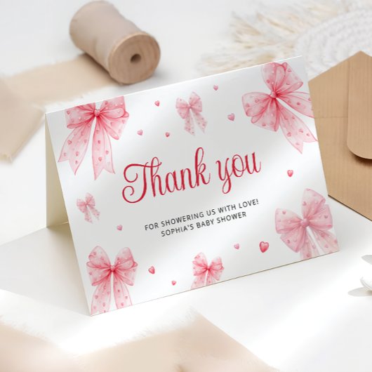 Carte de remerciements de petit Baby shower de bou
