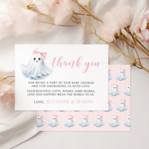 Carte de remerciements de petit Baby shower rose
