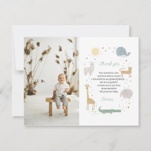 Carte de remerciements de photo d'animal Boho