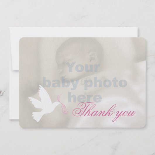 Carte de remerciements de photo de baptême de (Devant)