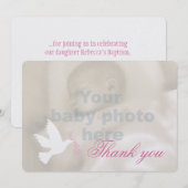 Carte de remerciements de photo de baptême de (Devant / Derrière)
