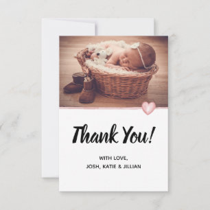 Carte de remerciements de photo de bébé