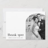 Carte de remerciements de photos de mariage élégan (Devant)