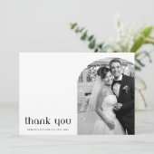 Carte de remerciements de photos de mariage élégan (Debout devant)