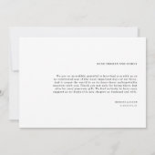 Carte de remerciements de photos de mariage élégan (Dos)