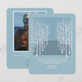 Carte de remerciements de photos funéraires des ar (Devant / Derrière)