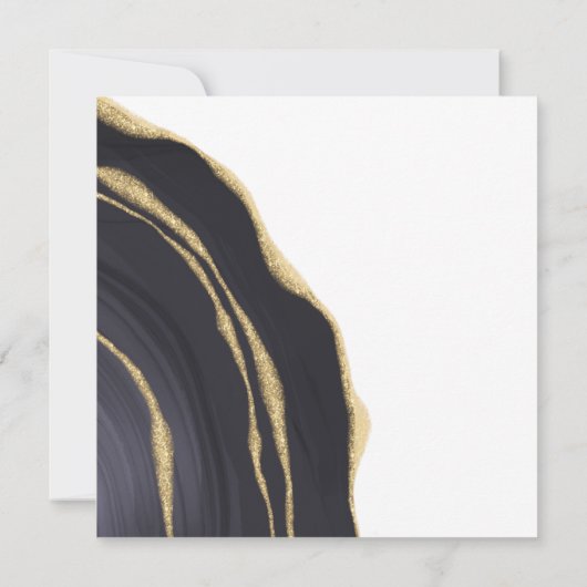 Carte de remerciements de pierres gemmes gris fonc (Dos)