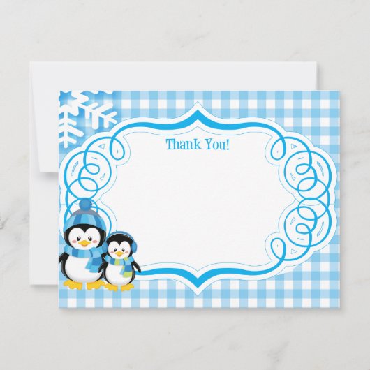 Carte de remerciements de pingouin (Devant)