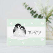 Carte de remerciements de pingouin de coeur (Debout devant)