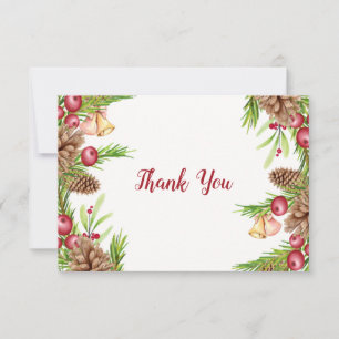 Carte de remerciements de pins et de baies