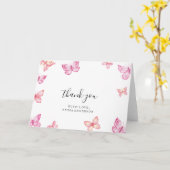 Carte de remerciements de pliage papillon (Fleur jaune)