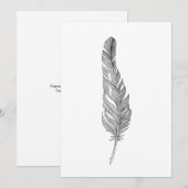 Carte de remerciements de plume délicat (Devant / Derrière)