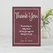 Carte de remerciements de poche Bourgogne et Parti (Debout devant)