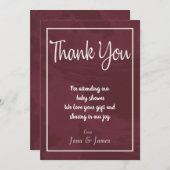 Carte de remerciements de poche Bourgogne et Parti (Devant / Derrière)