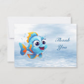 Carte de remerciements de poisson bleu (Devant)