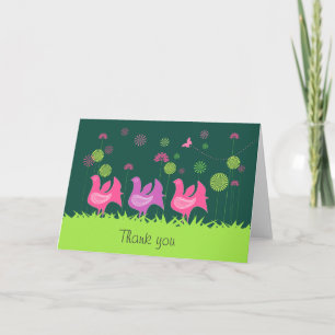 Carte de remerciements de poule mignonne et de