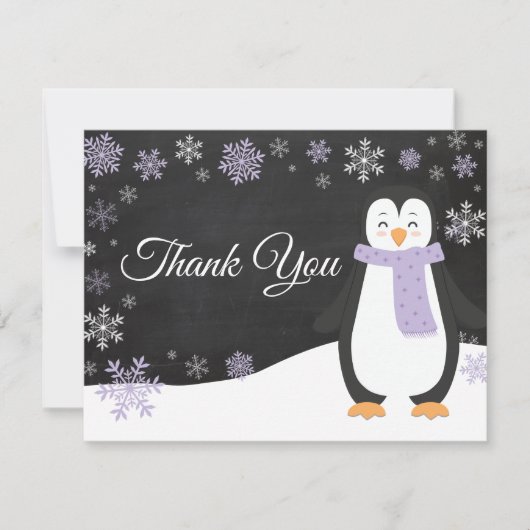 Carte de remerciements de pourpre de flocon de (Devant)
