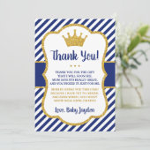 Carte de remerciements | de prince baby shower (Debout devant)