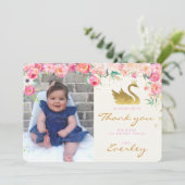 Carte de remerciements de princesse Pink Floral de (Debout devant)