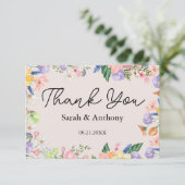 Carte de remerciements de printemps fleur sauvage (Debout devant)