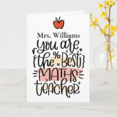 Carte de remerciements de professeur de mathématiq (Fleur jaune)