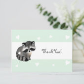 Carte de remerciements de raton laveur Mint Heart (Debout devant)