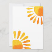 Carte de remerciements de rayons solaires aquarell (Dos)