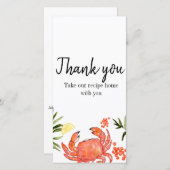 Carte de remerciements de recette de partie d'été (Devant / Derrière)