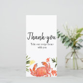 Carte de remerciements de recette de partie d'été (Debout devant)