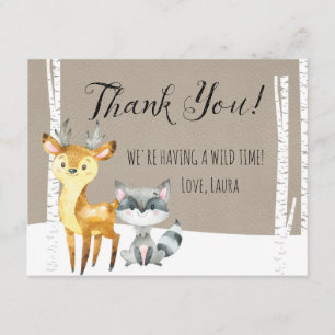 Carte de remerciements de région boisée d'hiver