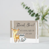 Carte de remerciements de région boisée d'hiver (Debout devant)