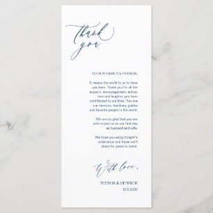Carte de remerciements de réglage du script de mar