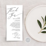 Carte de remerciements de réglage minimaliste du M<br><div class="desc">Partagez l'amour et montrez votre appréciation à vos invités, quand ils s'assoient à leur siège et lisent cette carte de remerciement personnalisée et charmante. C'est une façon merveilleuse de commencer votre fête spéciale ! Cette carte vous donnera le ton pour un événement inoubliable. Le carte de remerciements est décoré dans...</div>