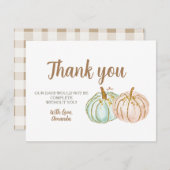 Carte de remerciements de révélation du Citrouille (Devant / Derrière)