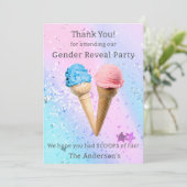 Carte de remerciements de révélation du genre de c (Debout devant)